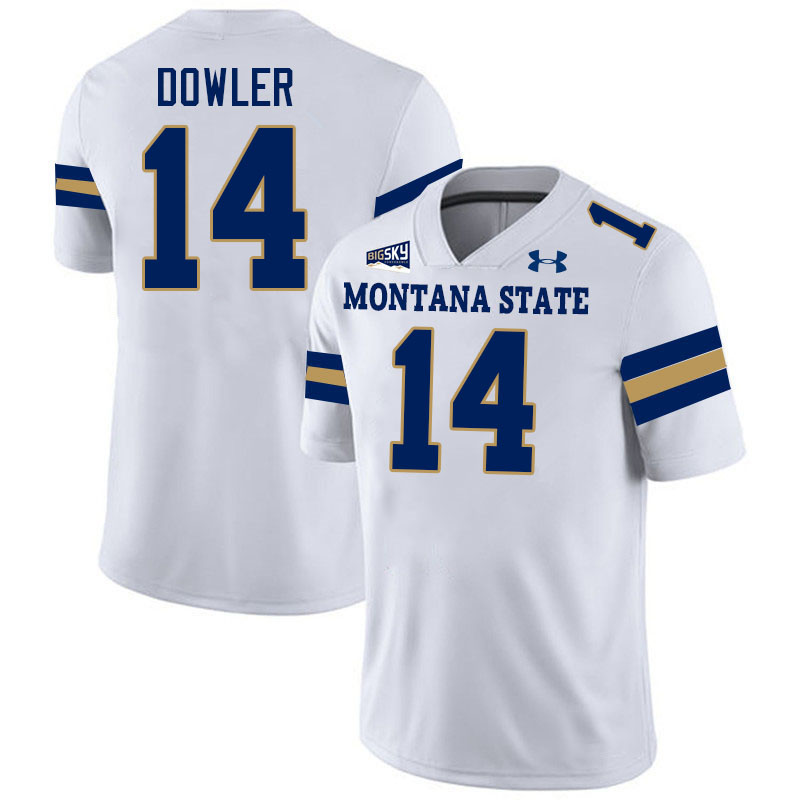 Men #14 Taco Dowler Montana State Bobcats Jerseys Football Stitched-White Men #14 Taco Dowler Montana State Bobcats Jerseys Football Stitched-White